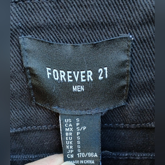 Mens Distressed Black Jean Jacket Hey Arnold Helga Character Graphic Back Size S - Picture 5 of 7